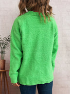 Women's Sweater Round Neck Raglan Sleeve Knit Pullover f6b331bd27d74bc1906d420770635c21-Max-Origin Trendsi