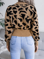 Leopard Women Sweater Cropped Round Neck Long Sleeve Soft Knit Pullover f6df5430-02b1-4fe7-a154-3c1ef5f2a1e9-Max Trendsi