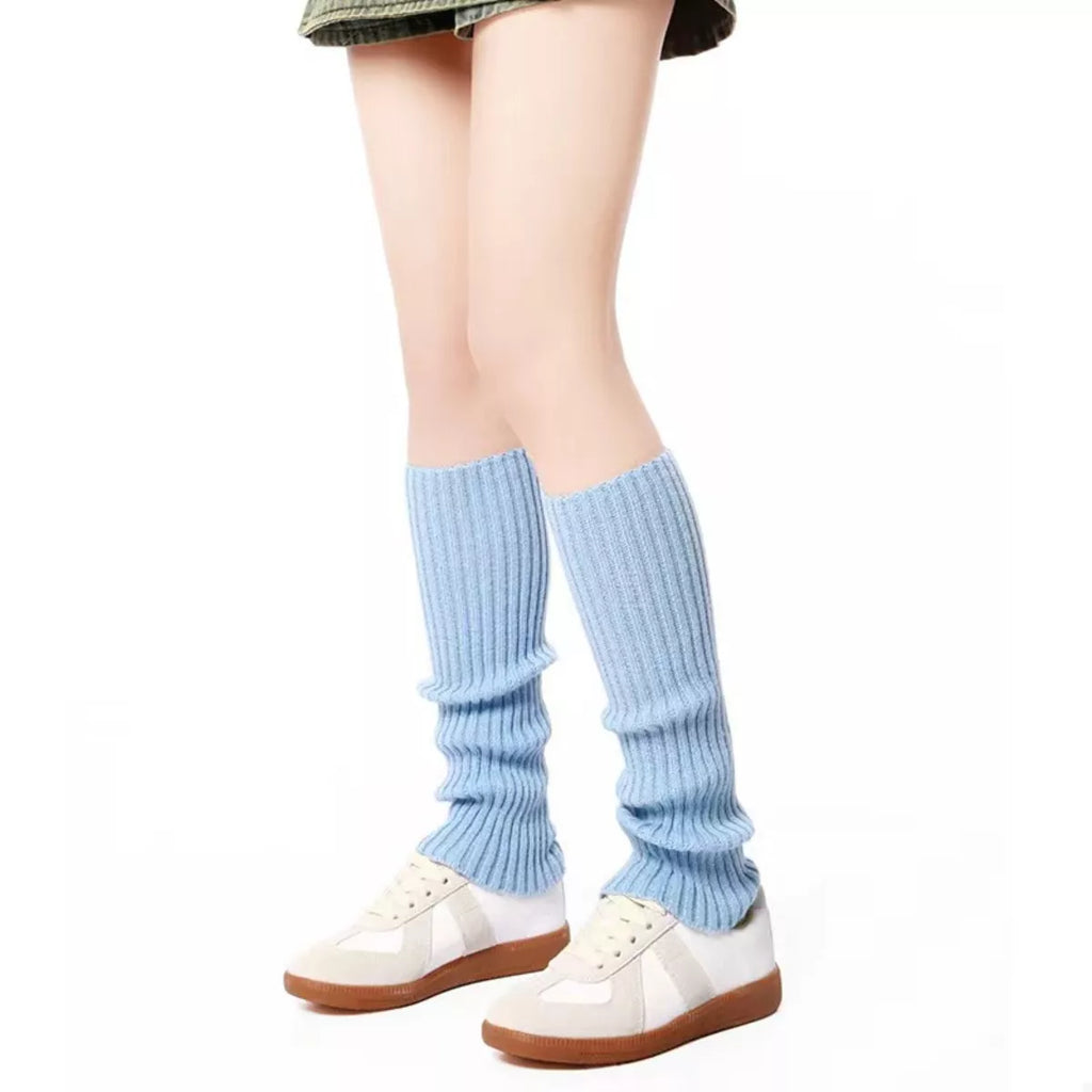 Women's Leg Warmers Ribbed Knit Solid Soft Acrylic Accessories Light Blue One Size f74f51c4-6acd-4e6e-b520-a87e7eed7b5a-Max-Origin Trendsi