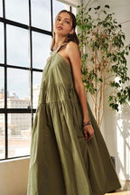 ADORA Midi Dress Crisscross Cotton Wide Strap Drawstring Moss f766db8c-f431-4499-b918-29f272843db3-Min Trendsi