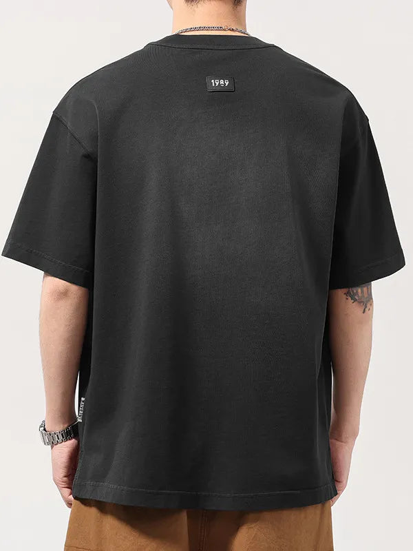 Men's Cotton T-Shirt Basic Style Round Neck Good Day Print Short Sleeve Top f7bddb40-cc58-4077-b00c-a0bafd3c537c-Max-Origin Trendsi