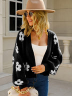Cardigan Angel Wings Flower Open Front Long Sleeve Knitwear f7c38259-8d78-448a-8e39-3a02885c942c-Max Trendsi