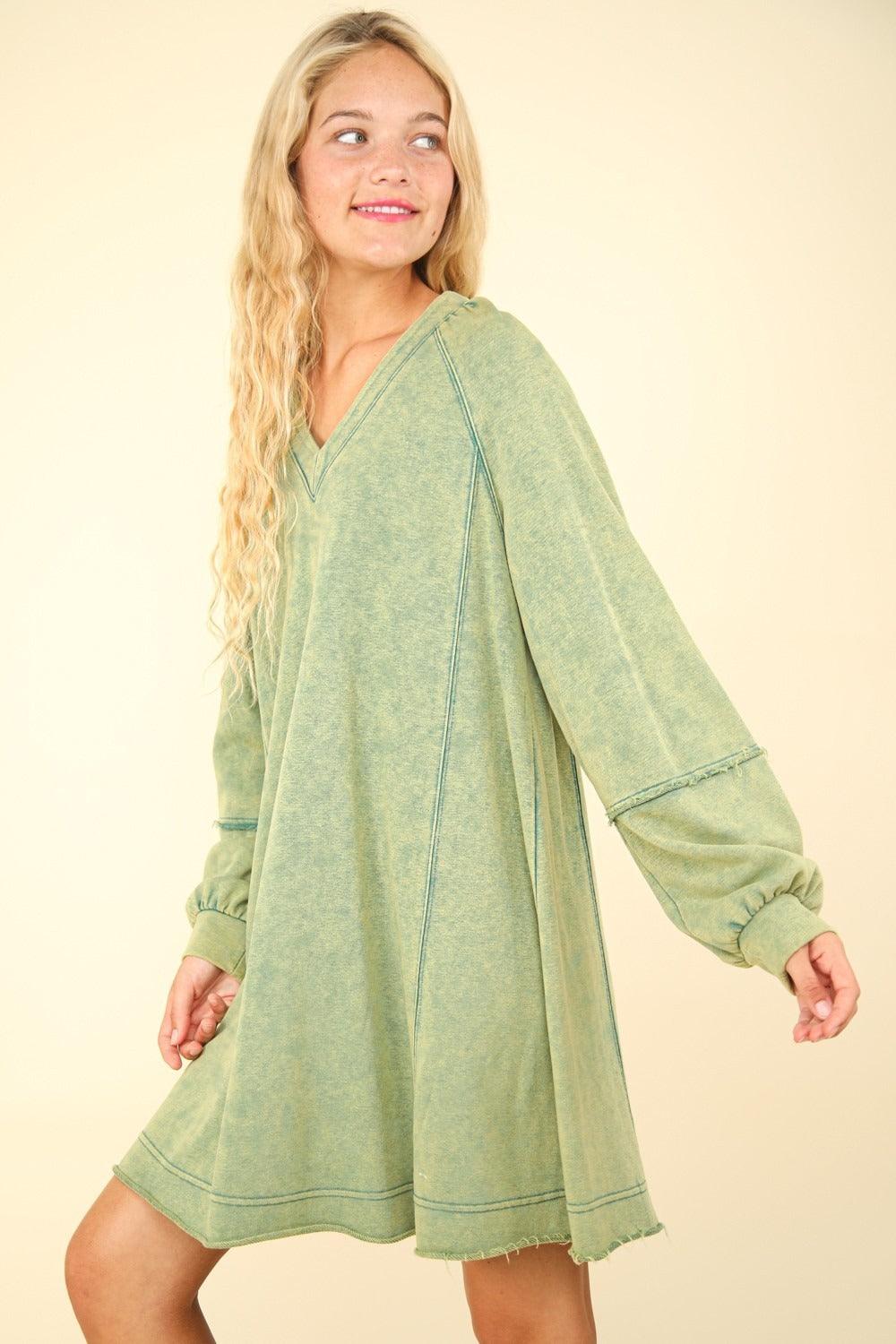 Mini Dress VERY J US Mineral Washed Oversized A-Line