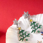 Dangle Earrings Christmas Tree Snowflake Rhinestone Silver-plated f81b7071-d443-4be3-a867-80d2a34c716c-Max-Origin Trendsi