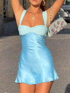 Cami Mini Dress Light Blue Satin Ruched Lace Up Backless Crisscross Tied f82271423a3b4d3dabd3141db5948fa1-Max-Origin Trendsi