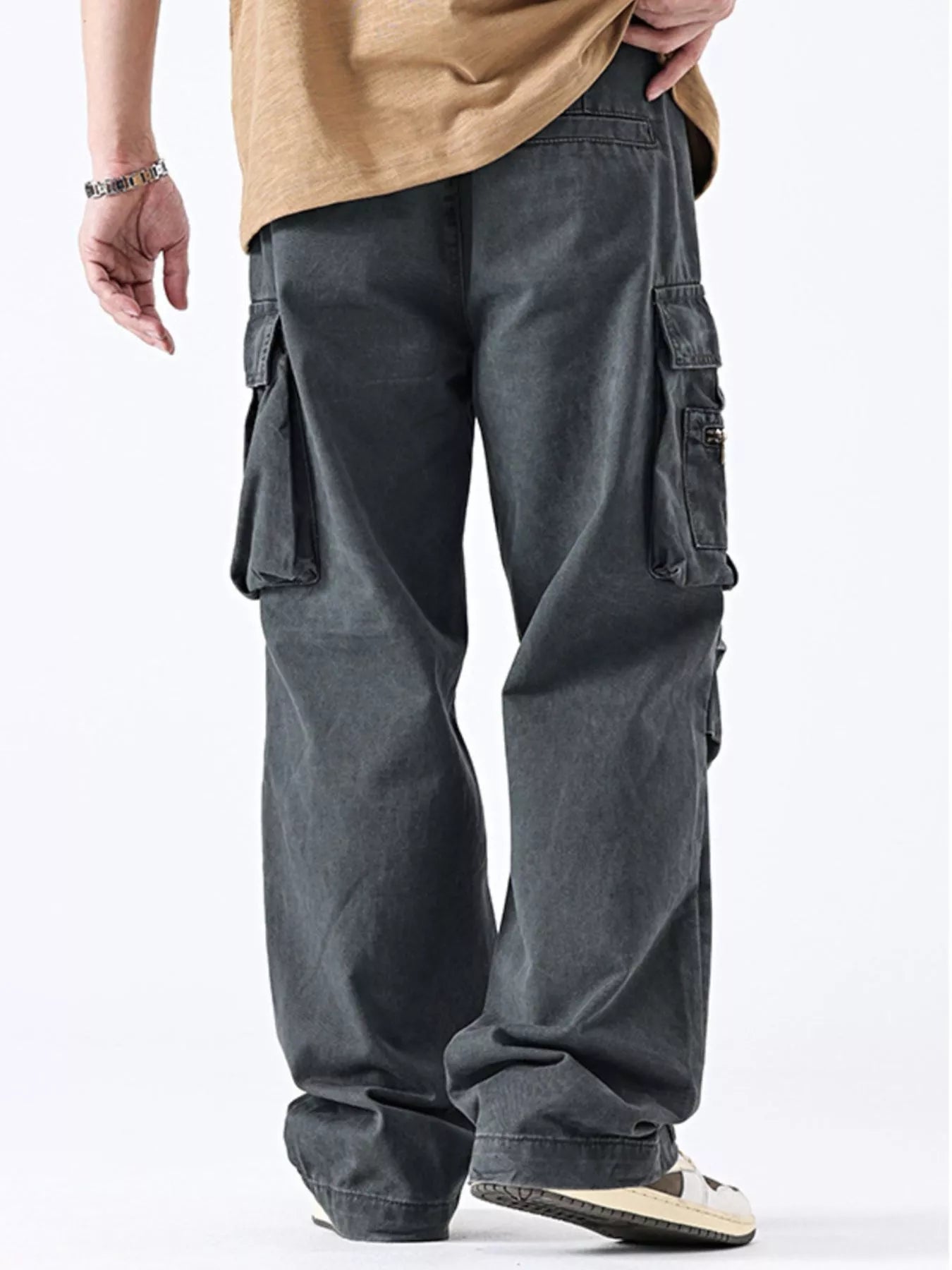 Men's Cargo Pants Vintage Gray Washed Pocketed Trousers f841d9e7-44ca-4365-b9f5-6348f5873d9b-Max-Origin Trendsi