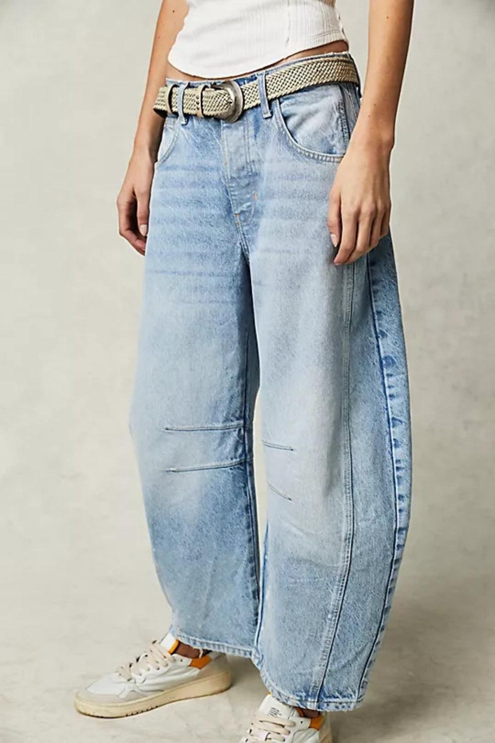 Wide Leg Jeans with Pockets Casual Denim Loose Pants f858c628-3b62-4c59-bce5-61dfe2e63149-Max Trendsi