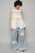 POL Tank Top Floral Lace Textured Round Neck Sleeveless Blouse f8f16dde-9d40-4211-bc34-417bd810ebac-Max-Origin Trendsi