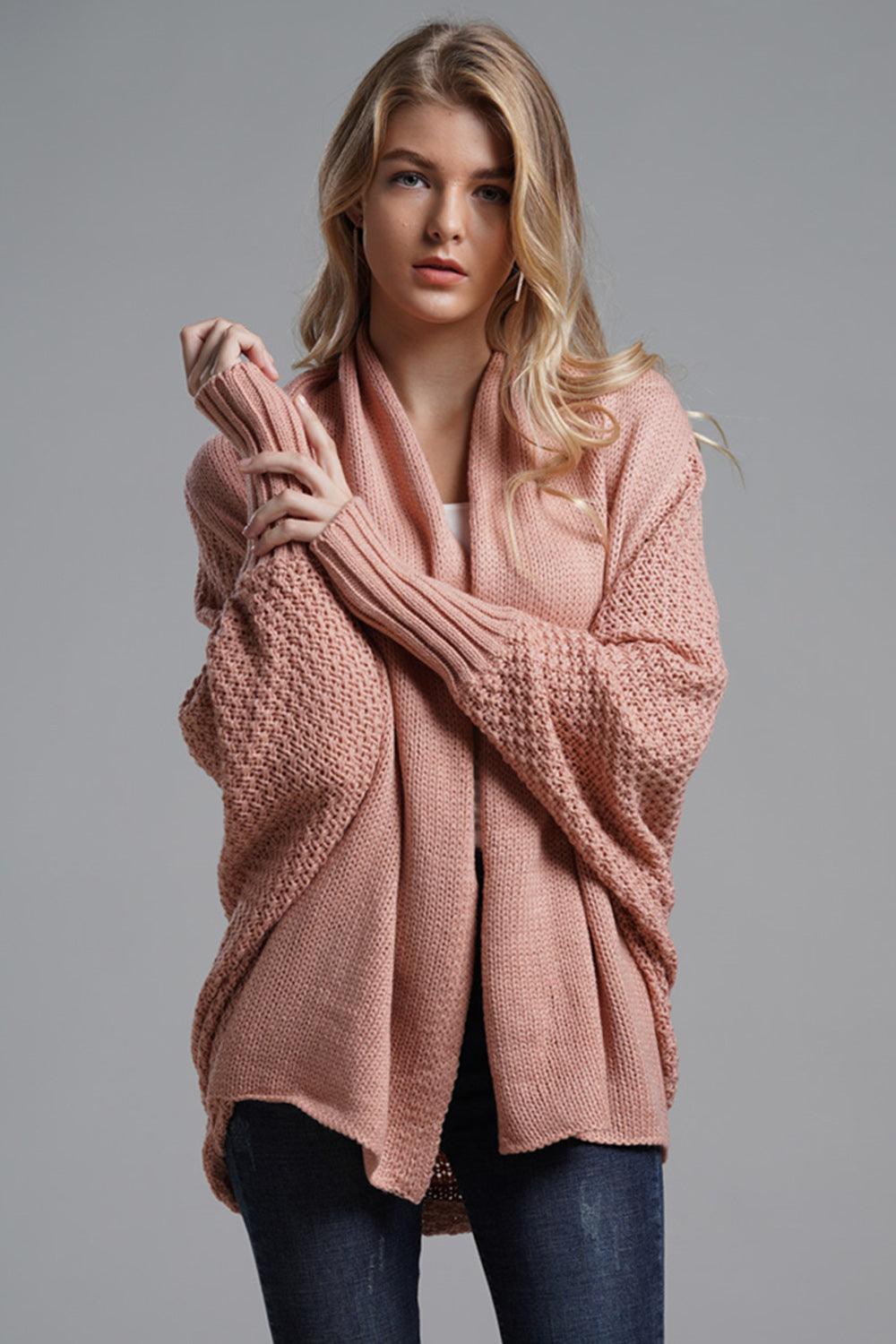 Knit Cardigan Oversized Batwing Long Sleeve Open for Women Pale Blush One Size f96d3294-0a47-4835-8d7e-148b0293c917-Max_5c445ab8-c6aa-45e5-aa5e-86540565c035 Trendsi