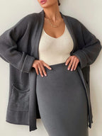 Outfit Set Women Knit Cardigan and Skirt Acrylic 2 Pcs Pocketed Long Sleeve f9758541-fd7d-4e58-b663-93fe8d079a6b-Max Trendsi