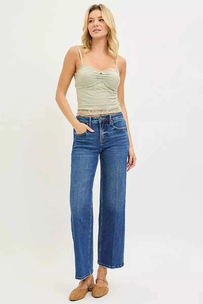 RISEN Tummy Control High Rise Ankle Straight Jeans with Crease Line f9b7e49abecb4427bafa51b7e47c0ff7-Max-Origin Trendsi