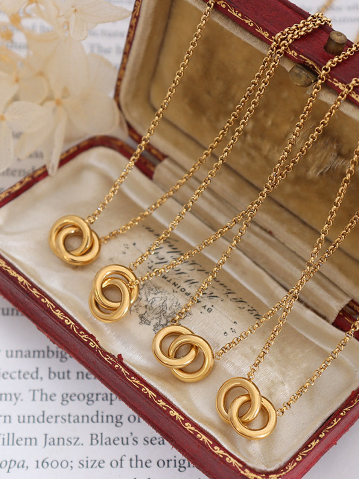 Pendant Necklace 18K Gold-Plated Titanium Steel Hoop 2 Circles Chain Jewelry f9bf6a18-581b-4ba7-919a-01c4eb22bb29-Max Trendsi