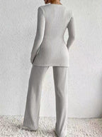 Women's Outfit Set Crisscross Surplice Top Long Sleeve and Pants Sets f9e6956e-edaf-4679-8160-c6423ea462ac-Max Trendsi
