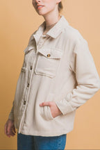 Love Tree Corduroy Jacket Button Up with Sherpa Lined Outwear fa0b8fd9-4b8e-434f-b804-d0076af4eba3-Max Trendsi