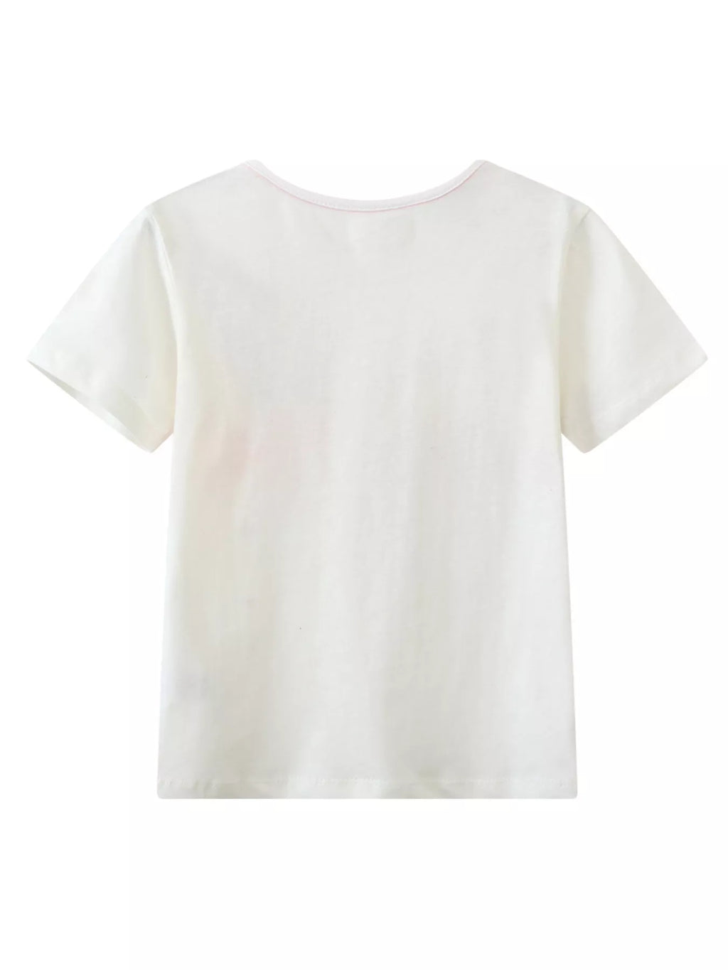 Girl's T-Shirt Children's Casual Cotton Top Flamingo Round Neck White fa26737e1b3546089624d4baa0958b4f-Max-Origin Trendsi