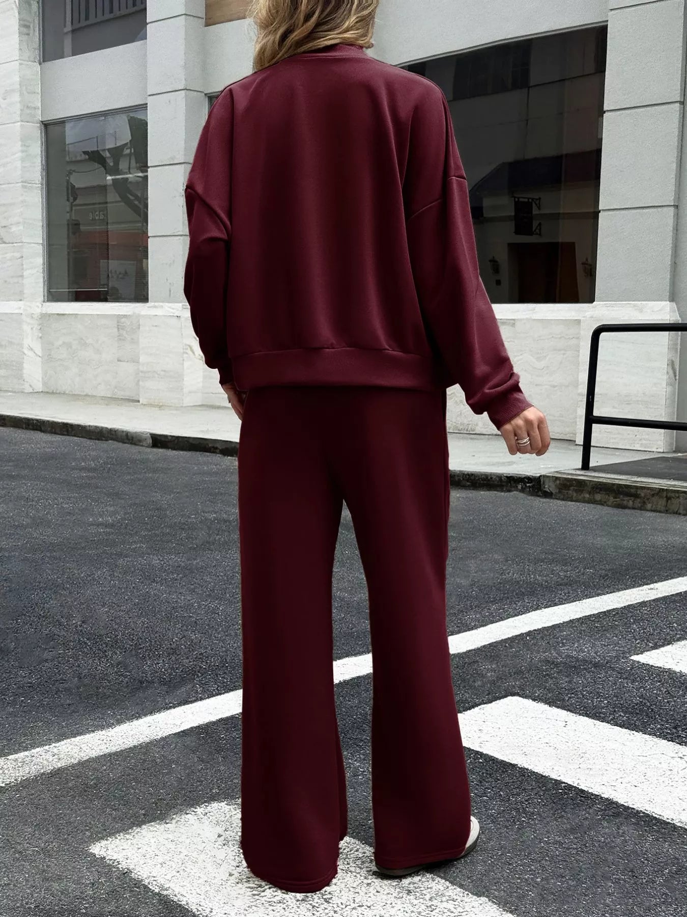 Womens Outfit Set Zip Up Drop Shoulder Top and Pants 2 Pcs fa2a3a59-93ae-4e91-a302-db4964f66d3b-Max-Origin Trendsi