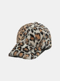 Fuzzy Baseball Cap Leopard Soft Acrylic Khaki One Size fa3b22c9-4f38-48dd-8532-28c373733bdf-Max Trendsi