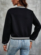 Textured Jacket Zip Up Long Sleeve Outwear fa463a9c-1183-485b-af2c-c644f16fd1a9-Max Trendsi