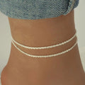 925 Sterling Silver Anklet Bracelet with Matching Box