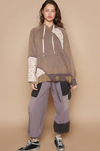 POL Hoodie Floral Patchwork Hooded Distressed Oversized Pocketed Long Sleeve fa737f7a-ce42-44ae-ba51-a85a5d78ad2d-Max Trendsi