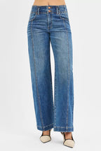 RISEN Womens Wide Baggy Jeans Mid Rise dark Wash Denim Pants faab40ad2f0346288b8ec84e705e4ae0-Max-Origin Trendsi