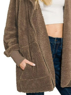 Zenana Women's Faux Fur Jacket Hooded Mocha Open Front with Pockets Parka fab75779-5d20-48df-930f-c8065adf9d4b-Max-Origin Trendsi