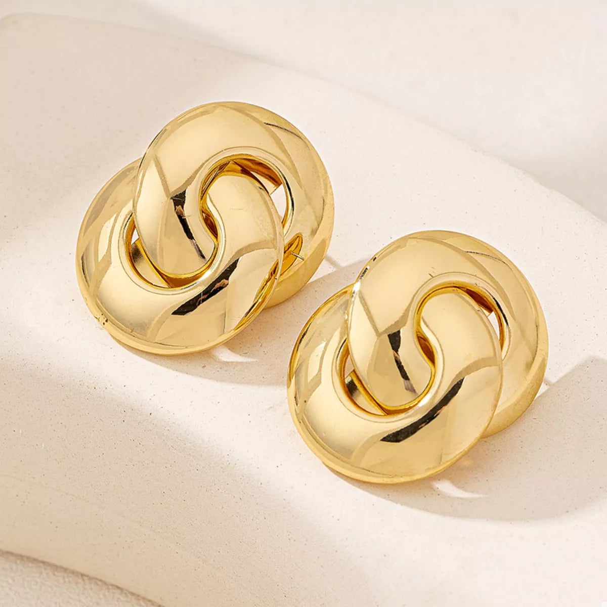 Stud Earrings Chunky Knot Gold 18K Gold-Plated Jewelry fabbf3ef-e22e-401e-8586-0d10c06d876d-Max-Origin Trendsi