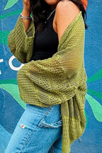 Women's Cardigan Chunky Knit Open Front Matcha Green Oversized faff3fd3-dcc1-4ab7-be95-fe92288ddbcc-Max-Origin Trendsi