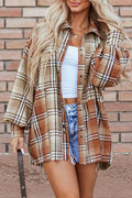 Plaid Shacket Snap Down Dropped Shoulder Shirt Outwear Plaid fb0d6595-c4b3-4ec0-a2c5-498e7dcf63ee-Max Trendsi