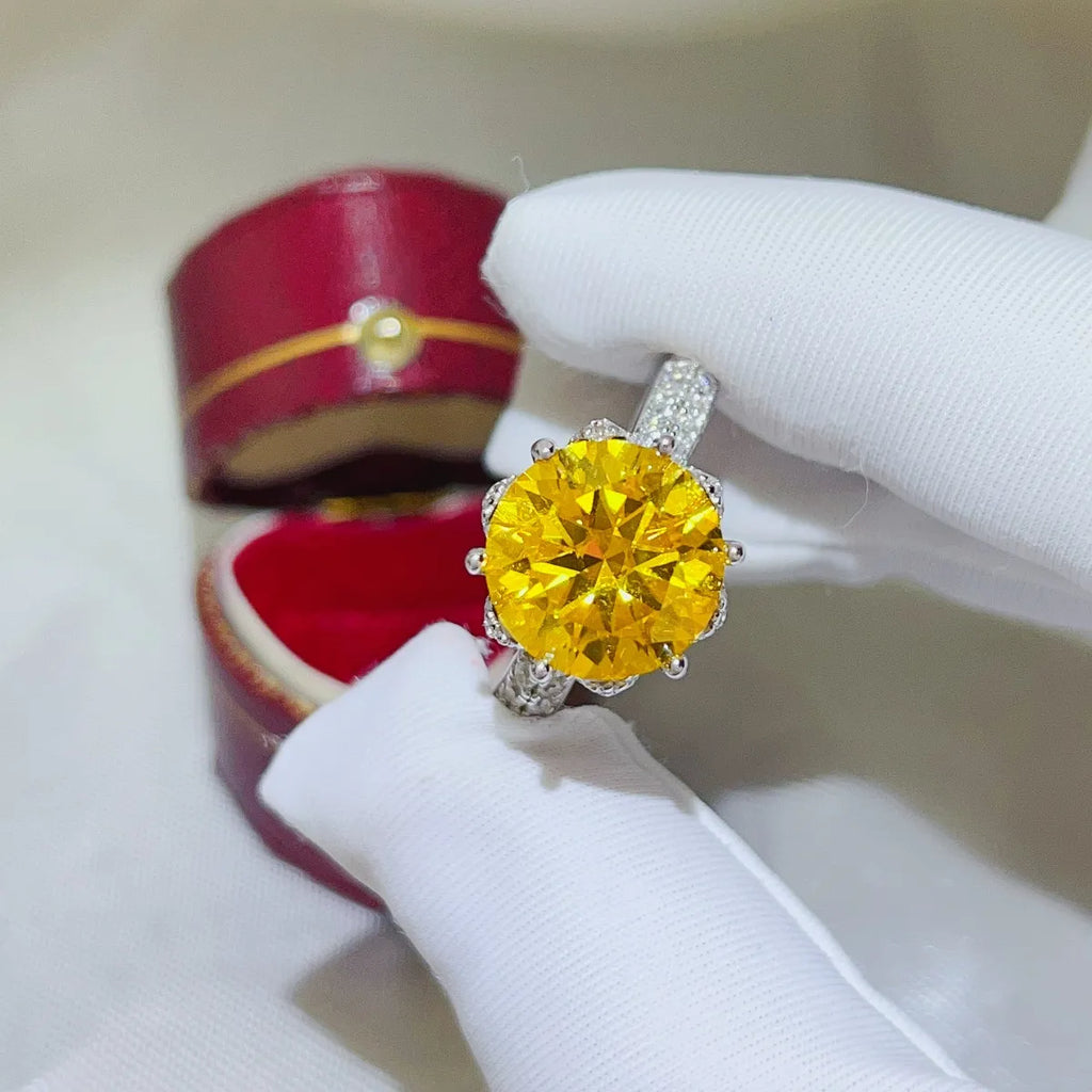 Silver Ring 5 Carat Moissanite Yellow Stone 925 Sterling Platinum-plated fb13be44-4148-46d5-8db3-920a5b18ac44-Max-Origin Trendsi