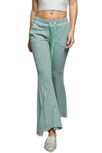 POL Drawstring Textured Ribbed Knit Pants in Light Green
