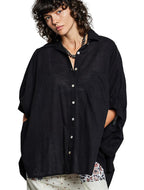 POL Button-Down Shirt with Half Dolman Sleeves