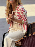 Women's Jacket Floral Dusty Pink Printed Zip Up Long Sleeve Lightweight Dusty Pink fb4a0bf0c6ab4e849b03fbf75756b3a1-Max-Origin Trendsi