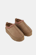 Weeboo Tan Slip-On Boots Faux Fur Platform Embroidered Trim Shoes fb6cb9d0-cf45-48e9-b5cd-0ea2116706b3-Max Trendsi