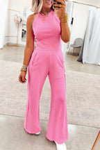 Slim Ribbed Tank Top and Sweatpants Two-Piece Set