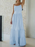 Maxi Cami Dress Cotton Backless Tiered with Ruffled Hem fb85fca8-1033-405a-9b56-378790b5a9f1-Max-Origin Trendsi