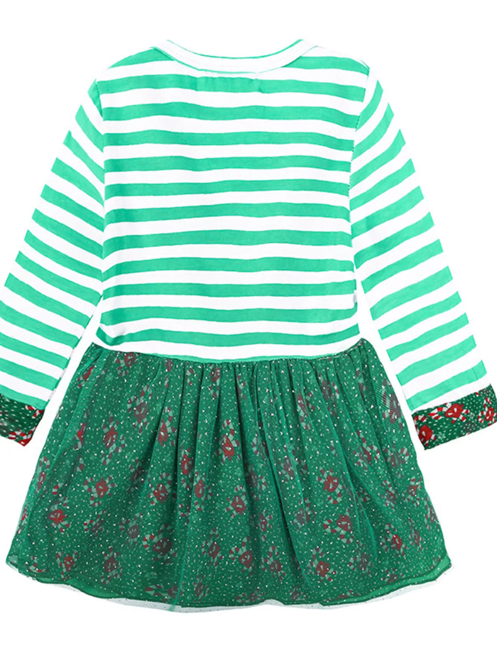 Christmas Grl's Dress Turquoise Reindeer Applique Striped Long Sleeve for Children fb9e0333d4474f4382ebf1c12ae8e17b-Max-Origin Trendsi