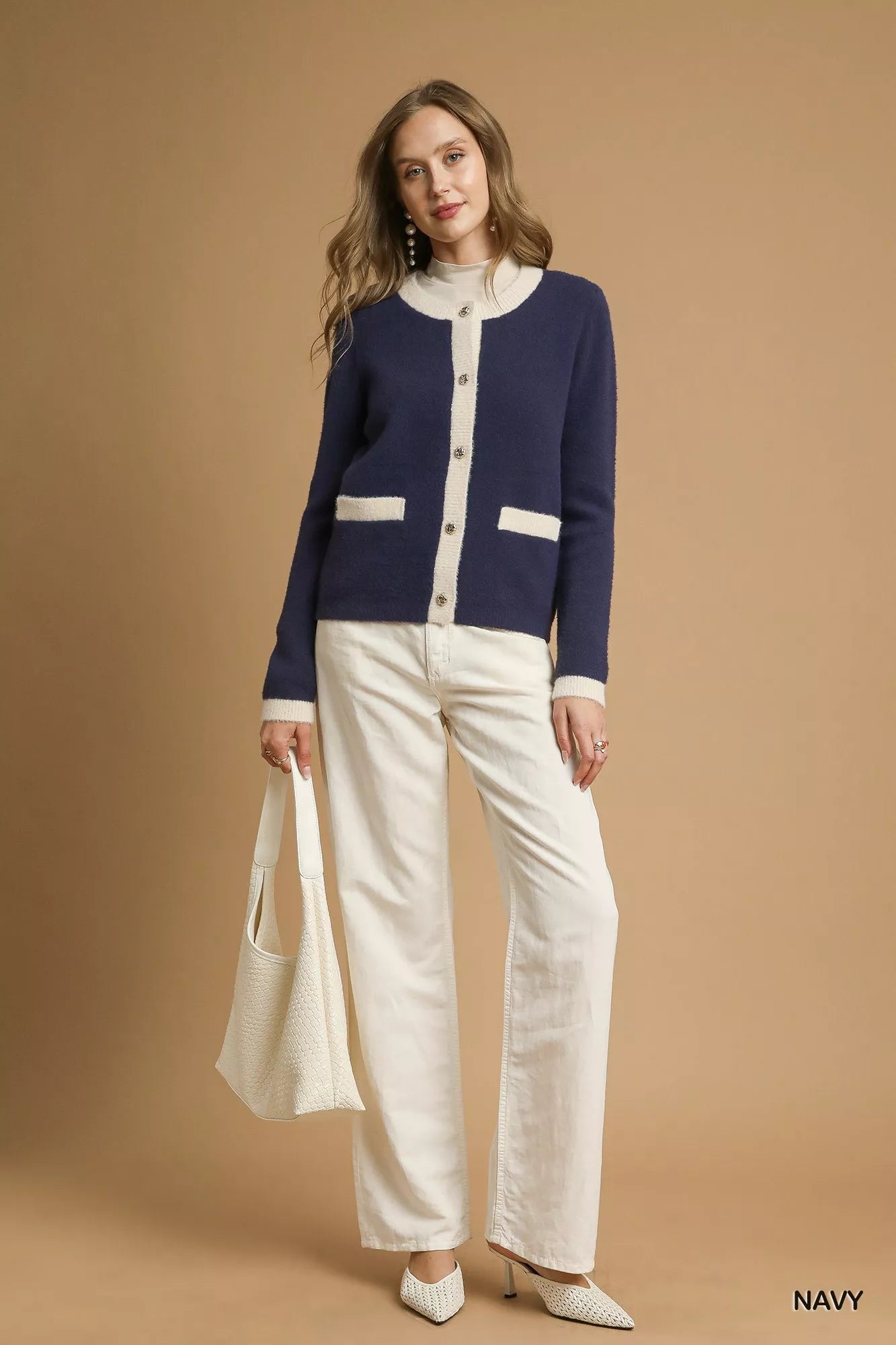 Umgee Cardigan Navy Two-Tone Button Front Long Sleeve fbfd0ba4-6640-467a-8ee0-2d9798960ea4-Max-Origin Trendsi