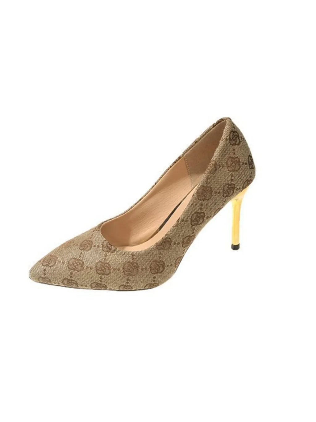 Women's Heels Light Brown Floral Pu Leather Point Toe Stiletto Pumps Shoes Light Brown 9cm fcc16c98d8dd48b59872fe2929d5833b-Max-Origin Trendsi