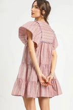 Umgee Mini Dress Dusty Pink Floral Ruffled Cap Sleeve Tiered fcdbb846-ccac-4a94-800e-e70c42953e2c-Max-Origin Trendsi