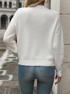 Cable-Knit Sweater Round Neck Long Sleeve Pullover fcec31e5-157f-45ae-b438-38601c3f8f82-Max Trendsi
