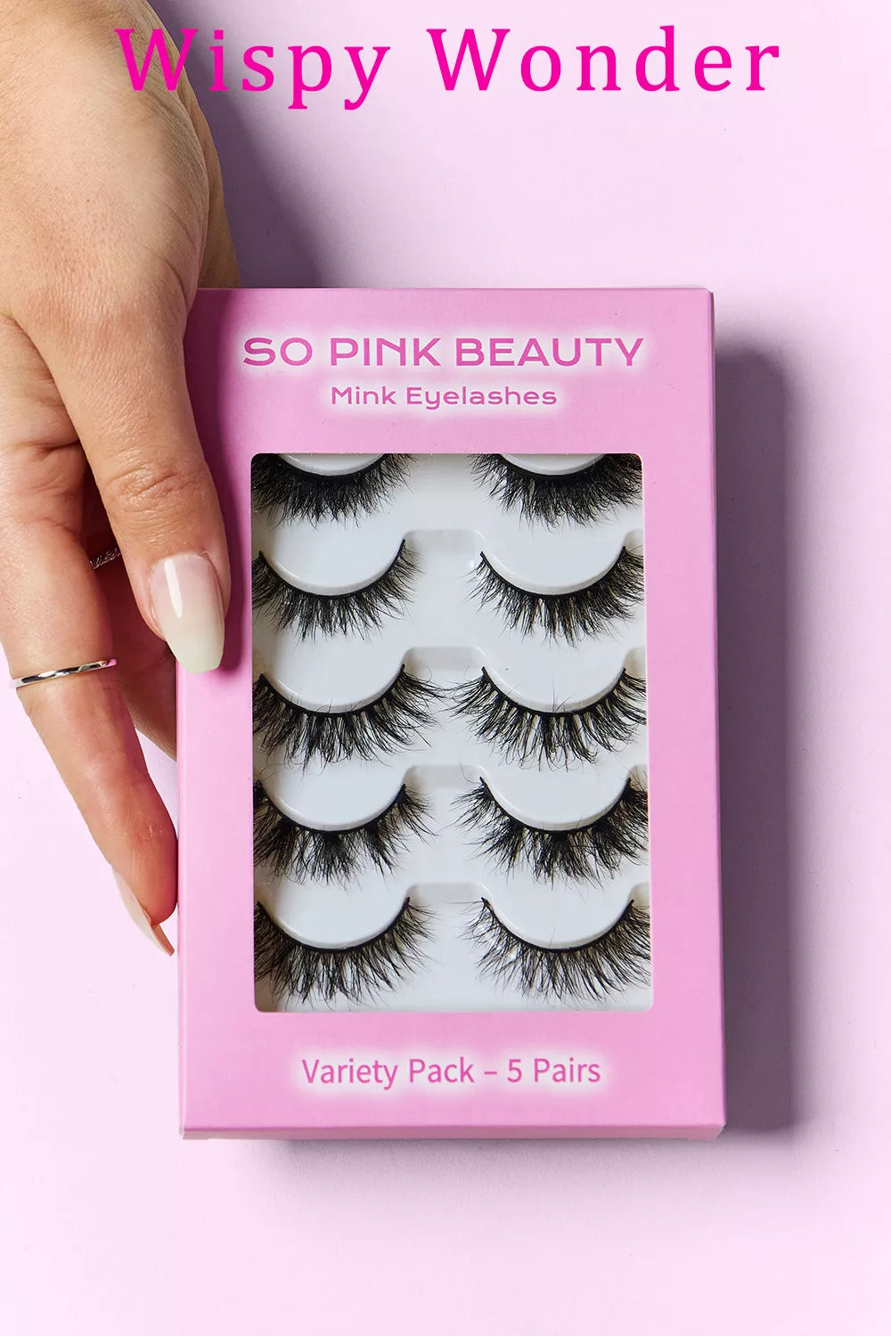 SO PINK BEAUTY Mink Eyelashes Variety Pack 5 Pairs Soft and Lightweight Wispy Wonder One Size fd2f6cae-4bec-4cea-8791-840bd372a241-Max Trendsi