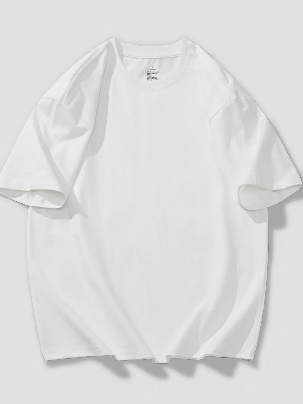 Men's T-Shirt Cotton Solid Round Neck Short Sleeve Oversized Top S-4XL White fd3aa2f88fbb49faa2902ec7b11fc3d1-Max-Origin Trendsi