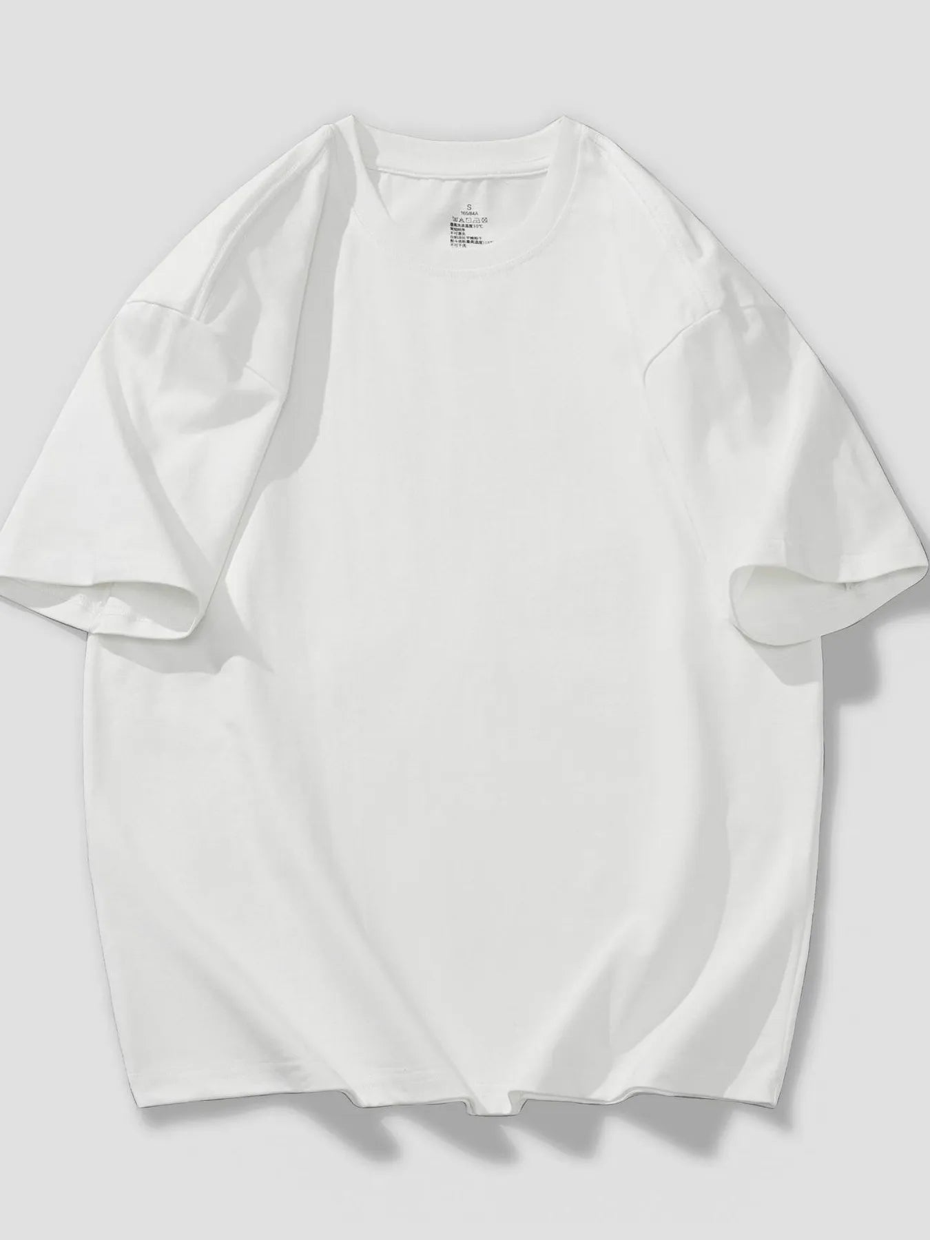 Men's T-Shirt Cotton Solid Round Neck Short Sleeve Oversized Top S-4XL White fd3aa2f88fbb49faa2902ec7b11fc3d1-Max-Origin Trendsi