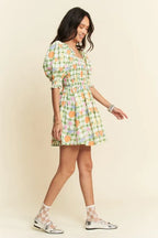 Davi & Dani Mini Dress Cotton Ruffled Colorful Fruits Printed Smocking fdb4c834eda24f979d9f656716172ee8-Max-Origin Trendsi