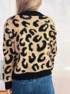 Women's Cardigan Leopard Fuzzy Button Up Long Sleeve fdd280838b8643cda65e48483be5511e-Max-Origin Trendsi