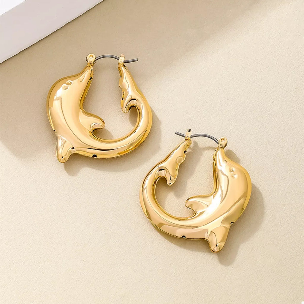 Hoop Earrings 18K Gold-Plated Dolphin Gold Silver Jewelry fdd3ef30-6463-4b92-8721-c4eb1eec882e-Max-Origin Trendsi