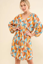 And The Why Mini Dress Geometric Colorful Printed Open Back Puff Sleeve fdf285972d5f4151831db6a71b8dd84a-Max-Origin Trendsi