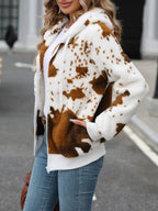 Fuzzy Jacket Animal Print Drawstring Zip Up Hooded Outwear fe47e776-51ae-4045-af7f-06cf3e376215-Max Trendsi