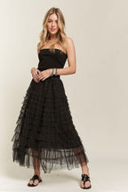 ADORA Mesh Midi Skirt Black Elastic Waist Layered fe4ead4f-8ae5-44d1-9c4d-84381d6d4905-Min Trendsi